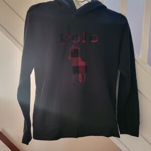 EUC Polo by Ralph Lauren Black and Red Hoodie Sweater